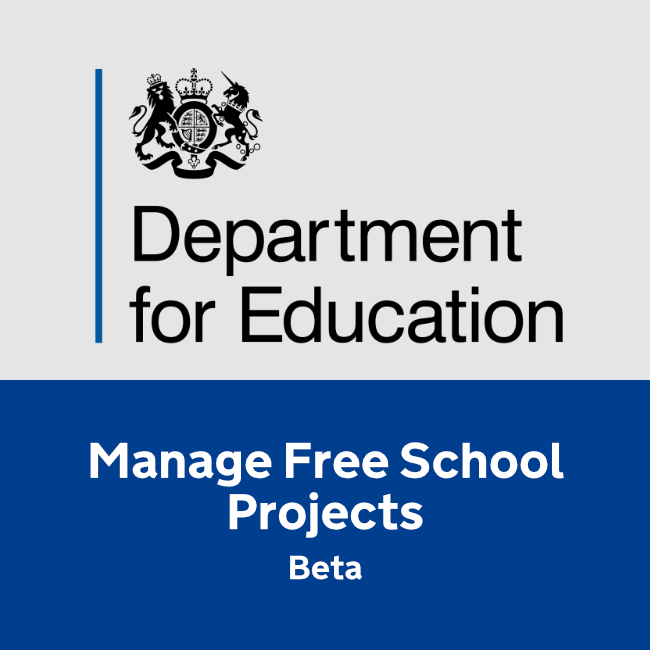 DfE Manage Free School Projects - Beta