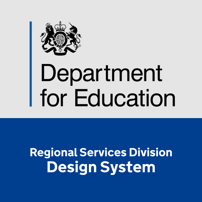 Department for Eduation - Regional Services Division Design System