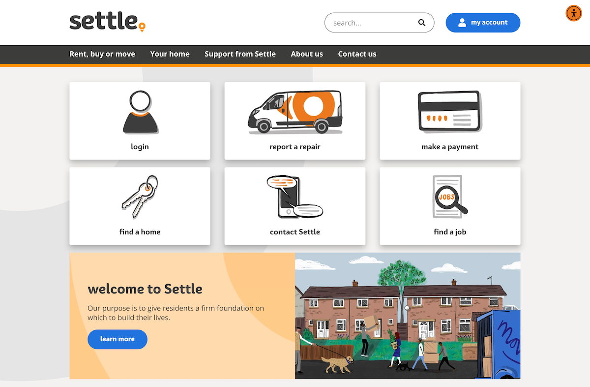 Settle homepage