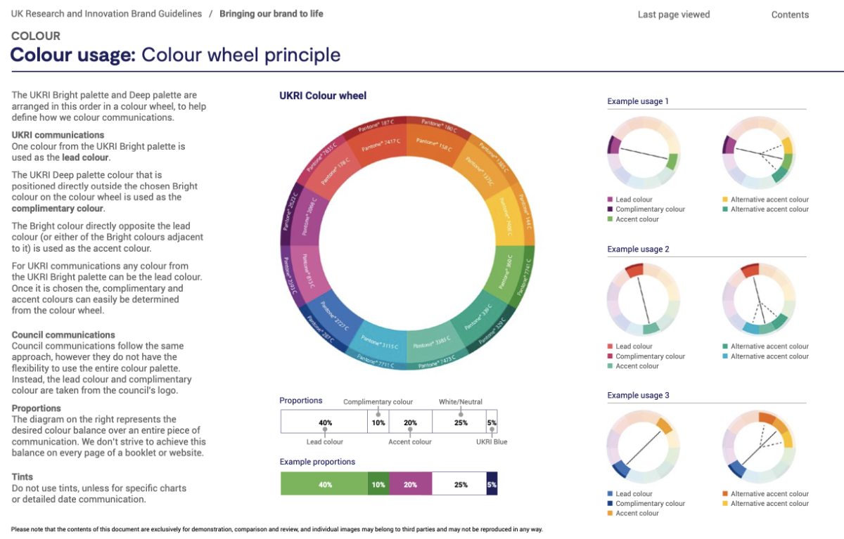 UKRI new colour palette